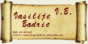 Vasilije Badrić vizit kartica